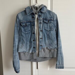 Free People Denim Jacket with Hoodie